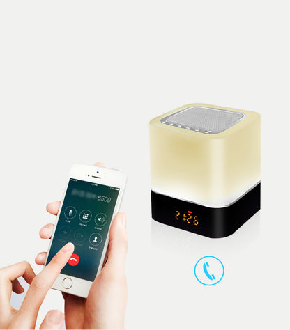 1200 mAh Colorful Touch Sensor Night Lamp Speaker LED Radio Alarm Clock Wireless Speaker
