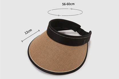 Sun Hats for Women Fashionable Womens Wide Brim Hat Roll-up Straw Sun Visor Hat