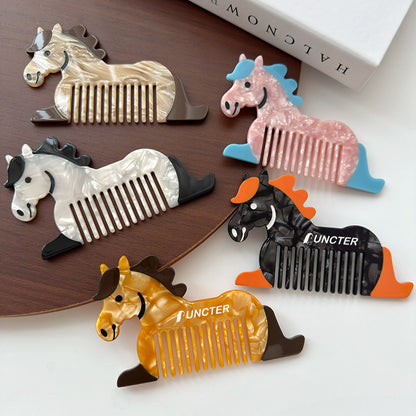 Mini Horse Shape Acetate Anti-Static Travel Comb Travel Comb