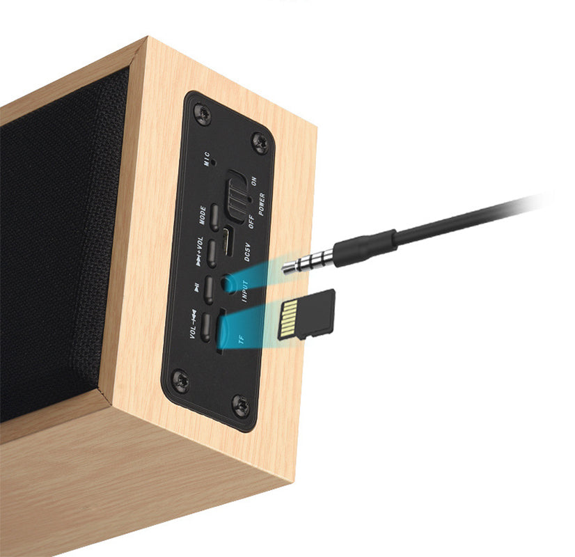 Classic Deep Bass Wood Long Square Shape Wireless Speaker