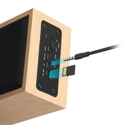 Classic Deep Bass Wood Long Square Shape Wireless Speaker