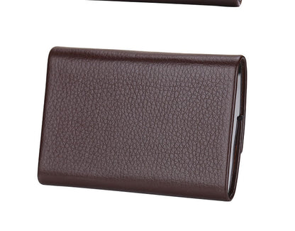 Business Card Cases PU Leather Name Card Holders Stainless Steel Multi Card Holders for Men Women