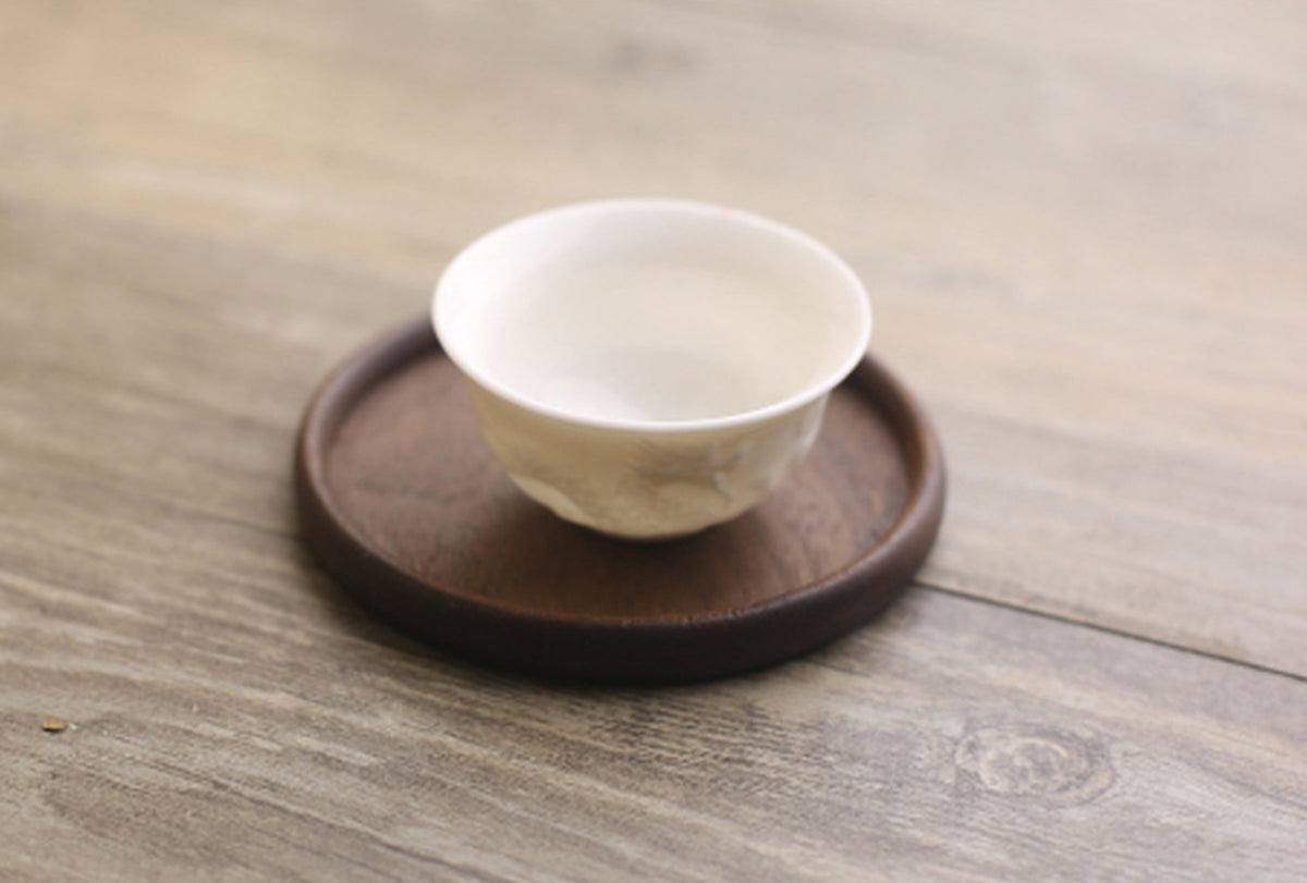 3.5" Custom Round Black Walnut Wooden Cup Coaster