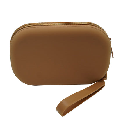 Multi Purpose Organizer Bag Portable Silicone Zippered Makeup Bag With Strap