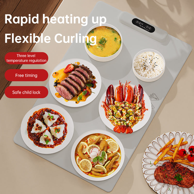 Food Warming Mat Quick Full Surface Heating Pad, Kids Lock, Food Warmers for Parties