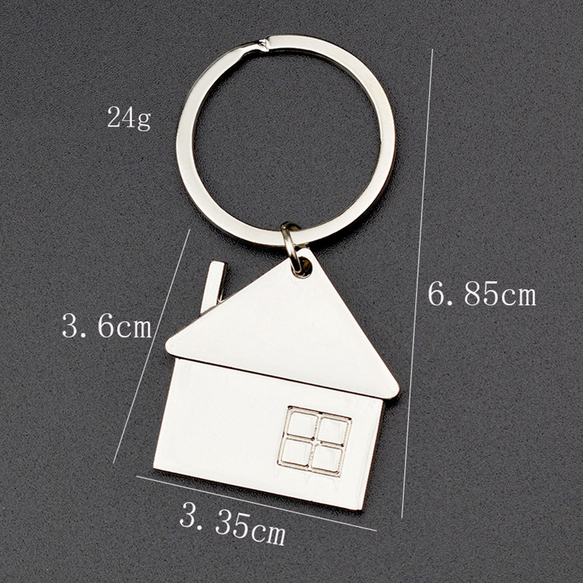 House Shaped Metal Keychain