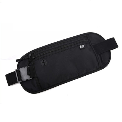 Lightweight Waterproof Waist Pouch Slim Belt Bag with 2 Pockets Waistband Bag Fanny Pack