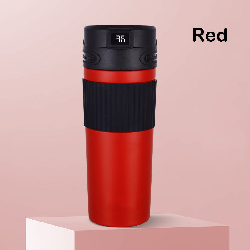16Oz/480ml Smart LED Water Bottle Vacuum Insulated Bottle Thermal Cup W/ Digital Temperature Display