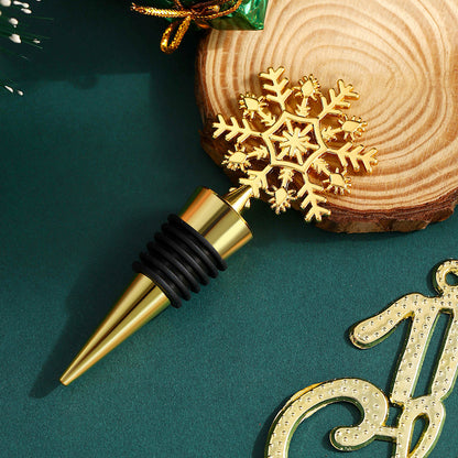 Reusable Metal Snow flake Wine Stopper Bottle Stopper