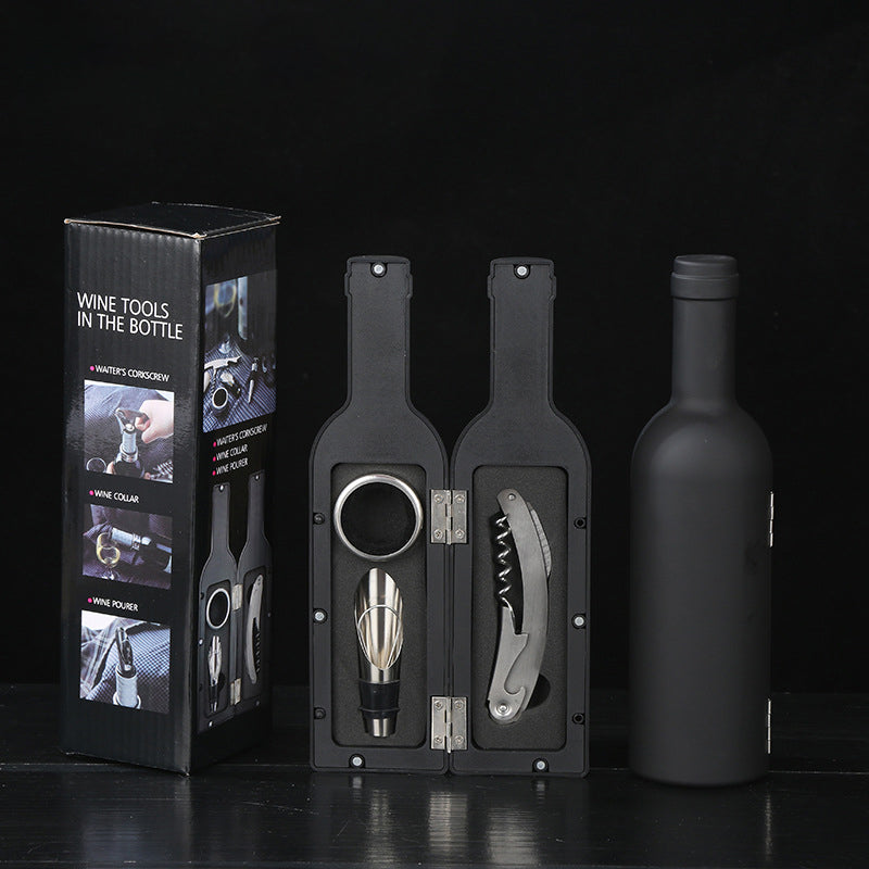 Regular Wine Opener Set In Bottle Shape Colorful Box-3 Piece