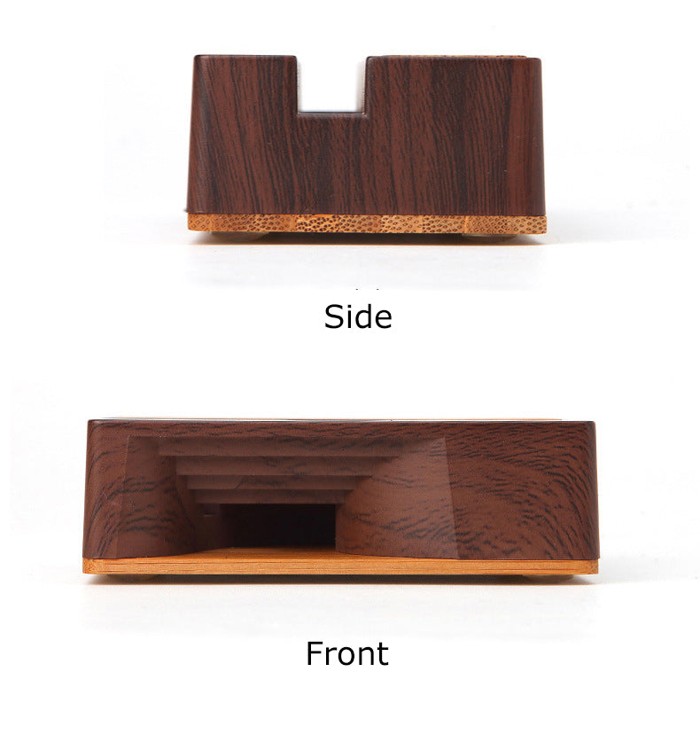 Cell Phone Stand W/Sound Amplifier Natural Bamboo Wooden Desktop Mobile Phone Holder (Sound Stand)