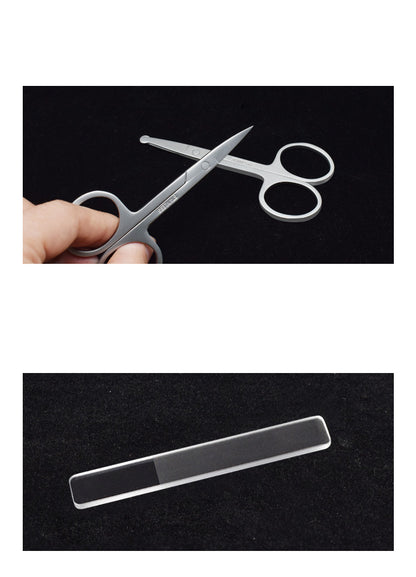 4" 1 Stainless Steel Professional Pedicure Kit Nail Scissors Grooming Kit With White Box Mirror