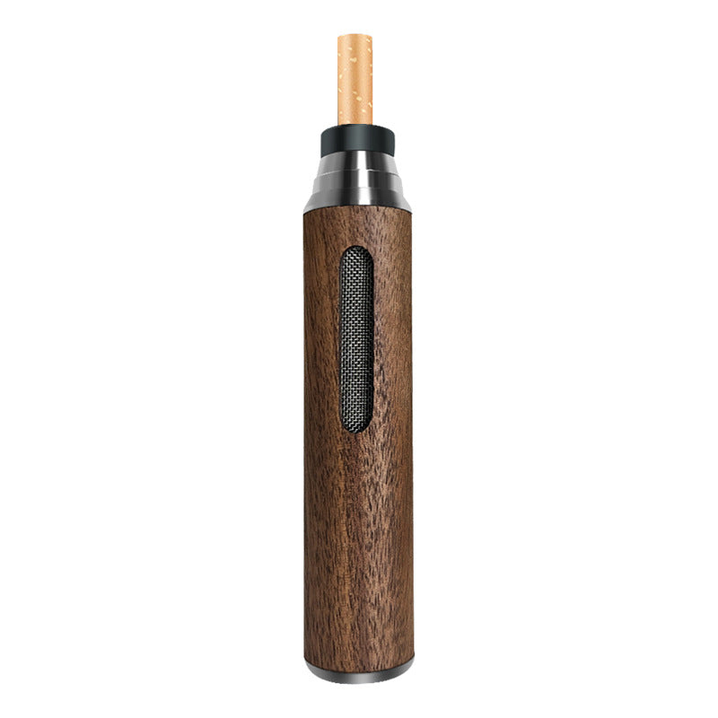 Wooden Handheld Spill-proof Car Ashtray W/ Drawstring Storage Bag