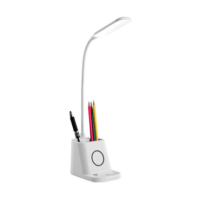 Eye Caring LED Dimmable Desk Lamp Pen Holder With Wireless Charger