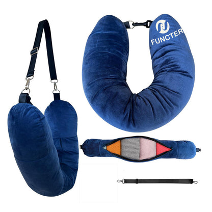 Soft Plush Filled Multifunctional Clothes Filled Pillow Travel Pillow