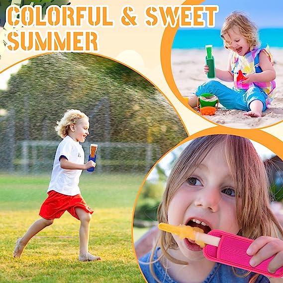 Reusable Popsicle Bags Holders, Freezer Ice Cream Pop Sleeves