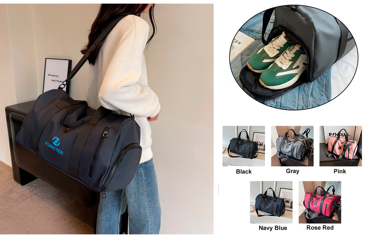 Travel Duffel Bag Sport Gym Bag Oxford Tote Bag Swimming Bag with Shoe Pouch