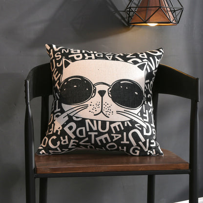 Full Printed 19.7 x 19.7" Premium Square Linen Throw Pillowcase With Hidden Zipper