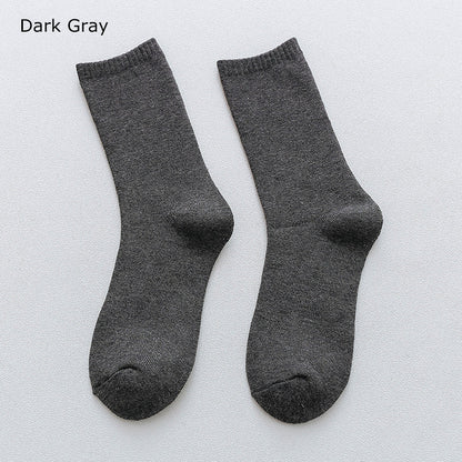 Men Casual Cotton Socks Mid-calf Length Socks For Adult Stretch Crew Socks Thick Warm Sock