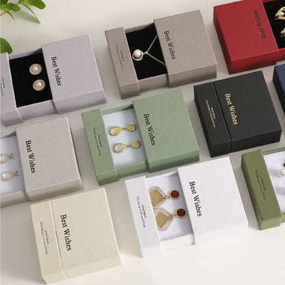 3.5" Cardboard Jewelry Box Boutique Gift Box with Lid Drawer Display Kraft Box