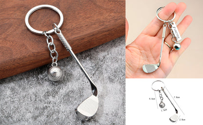 Golf Ball Shaped Keychain Golf Club Golf Shaft Keychain