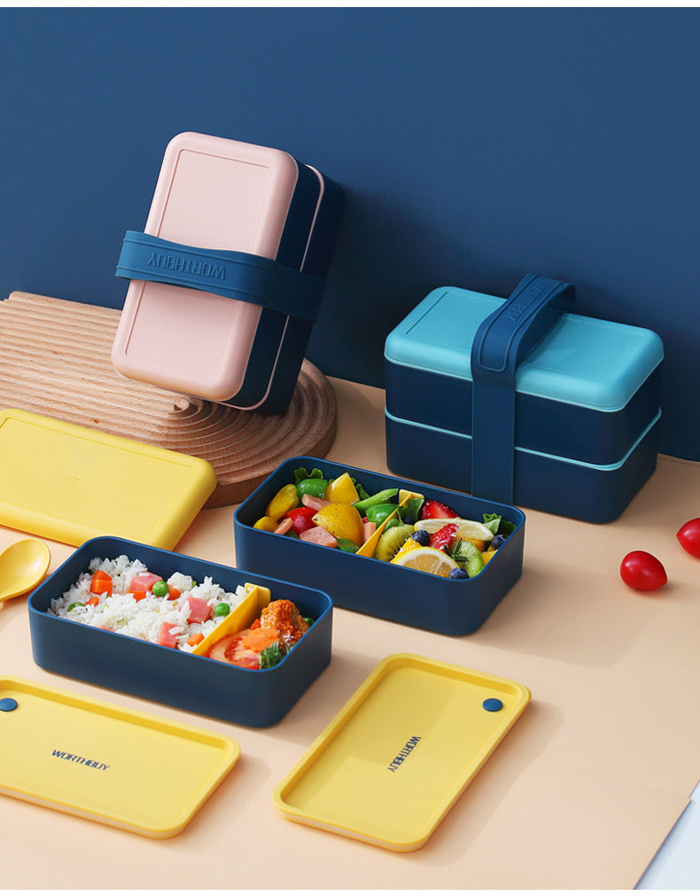 1440ml PP Material Bento Box Multi-layer Sealing Combination Basket Picnic Lunch Box(2 layer)