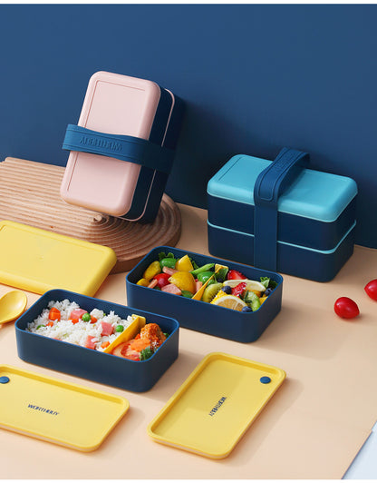 1440ml PP Material Bento Box Multi-layer Sealing Combination Basket Picnic Lunch Box(2 layer)