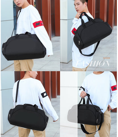 Wet and Dry Separated Nylon Tote Bag Swimming Bag Gym Bag for Beach/Fitness/Travel(Size L)