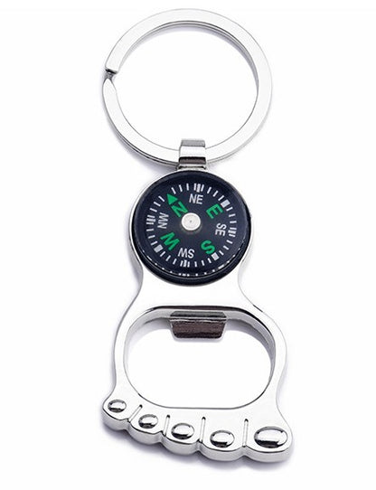 Little Foot Shape Key Holder w/Bottle Opener & Compass