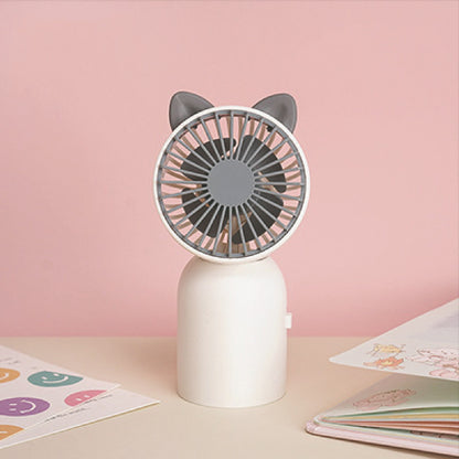 Cute Cat Ear Fan Rechargeable Mini Handheld Fan