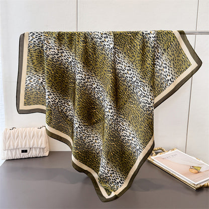 Custom 35.5" x 35.5" Polyester Satin Silk Feeling Head Scarf Women's Fashion Square Neck