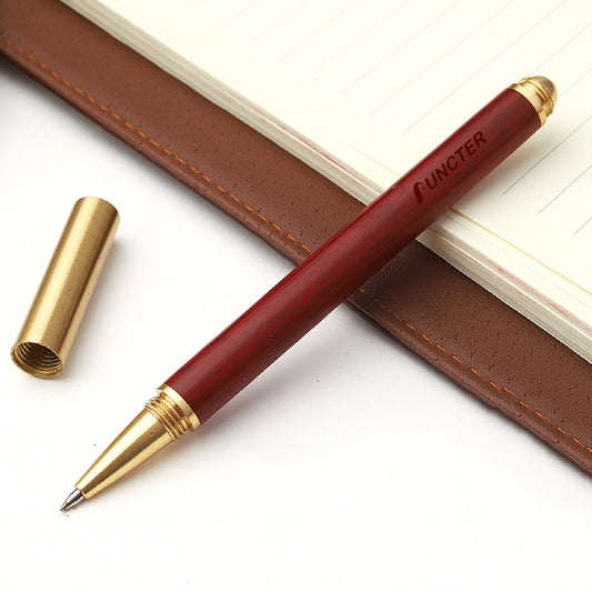 Luxury Meeting Pen Wood Pen with Pen Cap Wooden Pen Business Journaling Black Ink Pen