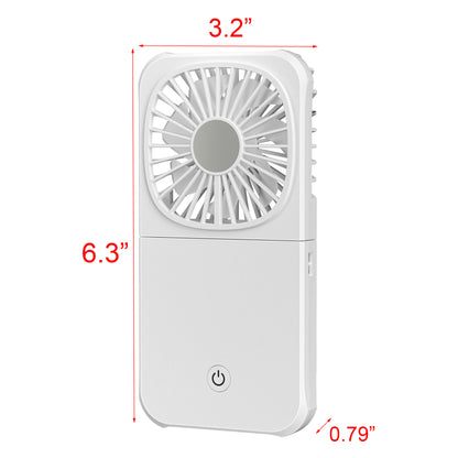 Portable Neck Fan Mini Quiet Handheld Personal Foldable USB Rechargeable Fan