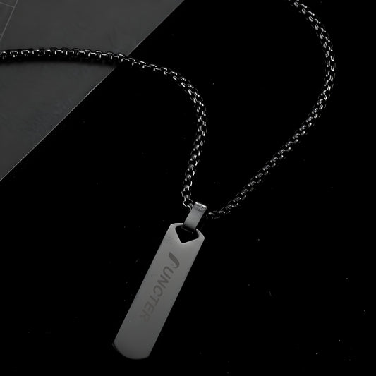 Stainless Steel Rectangle Pendant Necklace