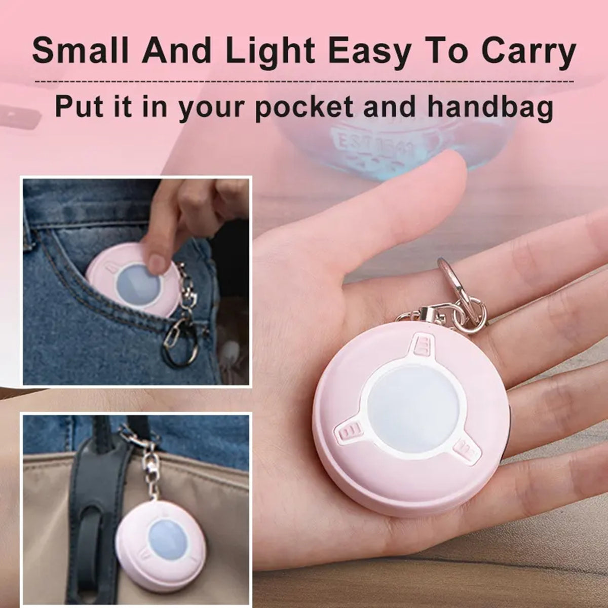 130dB Self Defense Keychain Siren Whistle with SOS LED