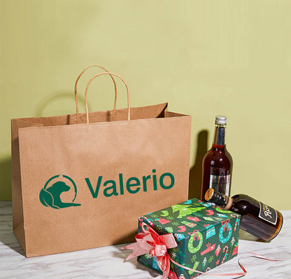 Kraft Paper Gift Bags (12.6L x 4.4D x 9.8H Inches)