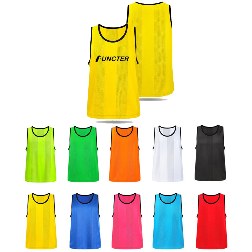 Adult Mesh Stripe Basketball Jersey Team Practice Vests - Size L