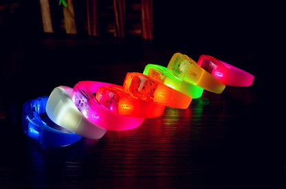 Sound control LED Luminous Silicone Bracelet Rave Concert Birthday Carnival Party Favors Gift