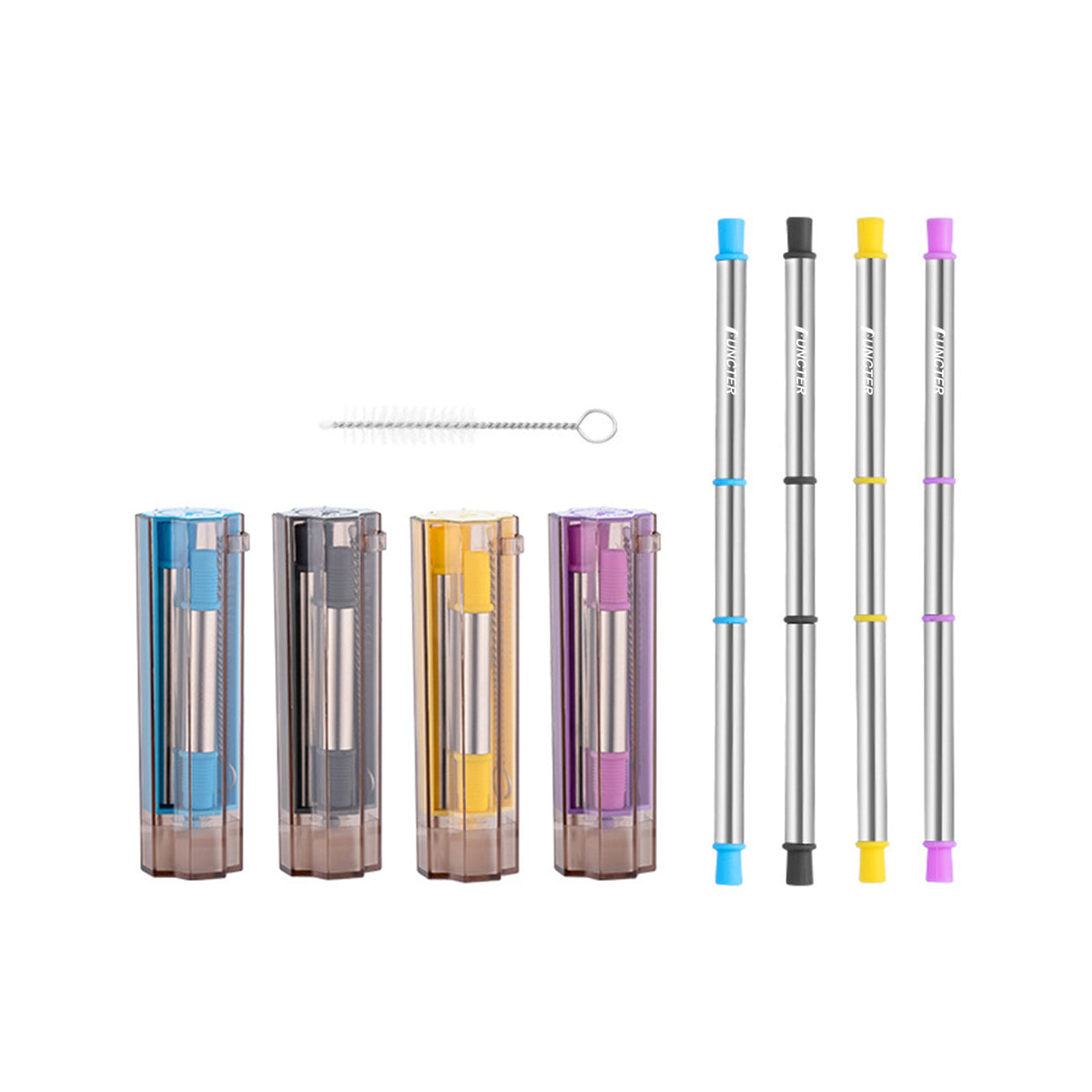 Travel Straw Reusable Collapsible Straws Set