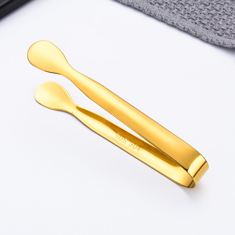 4.2" 304 Stainless Steel Ice Tongs Cooking Kitchen Tongs(Gold & Rose Gold & Rainbow & Black)