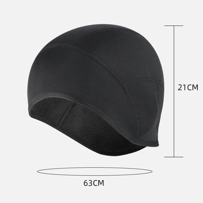 Winter Helmet Liner Skull Cap with Ear Cover Fleece Lined Warm Cycling Hat Thermal Hat Beanie