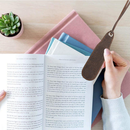 Genuine Leather Bookmark Classic Stitched Bookmark Page Markers Reading Gifts