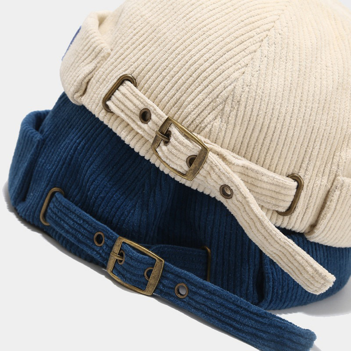Adjustable Corduroy Brimless Docker Hat Sailor Cap