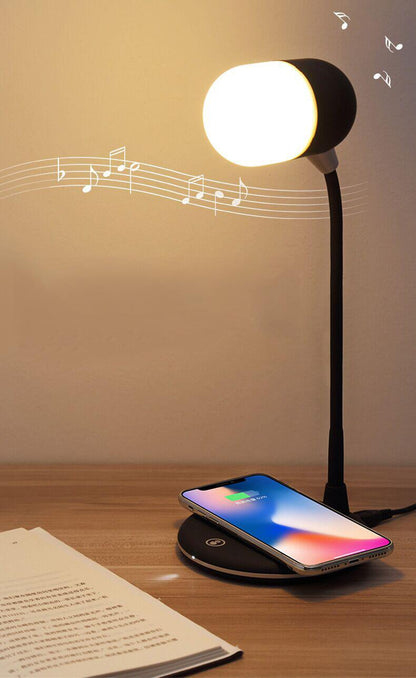 Power Sound Desk Lamp w/Wireless Charger