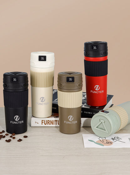 16Oz/480ml Smart LED Water Bottle Vacuum Insulated Bottle Thermal Cup W/ Digital Temperature Display
