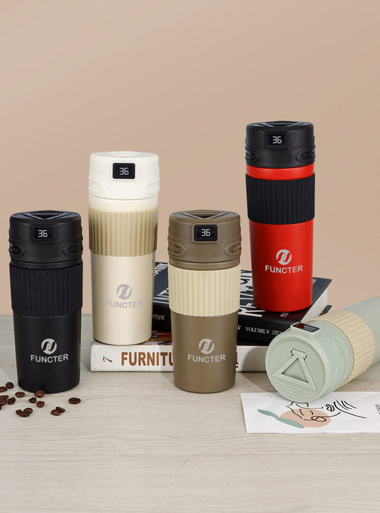 16Oz/480ml Smart LED Water Bottle Vacuum Insulated Bottle Thermal Cup W/ Digital Temperature Display