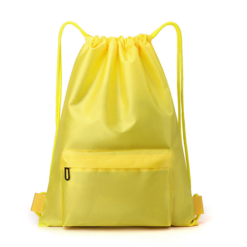 Oxford Drawstring Gym Bag W/ Zipper Pocket