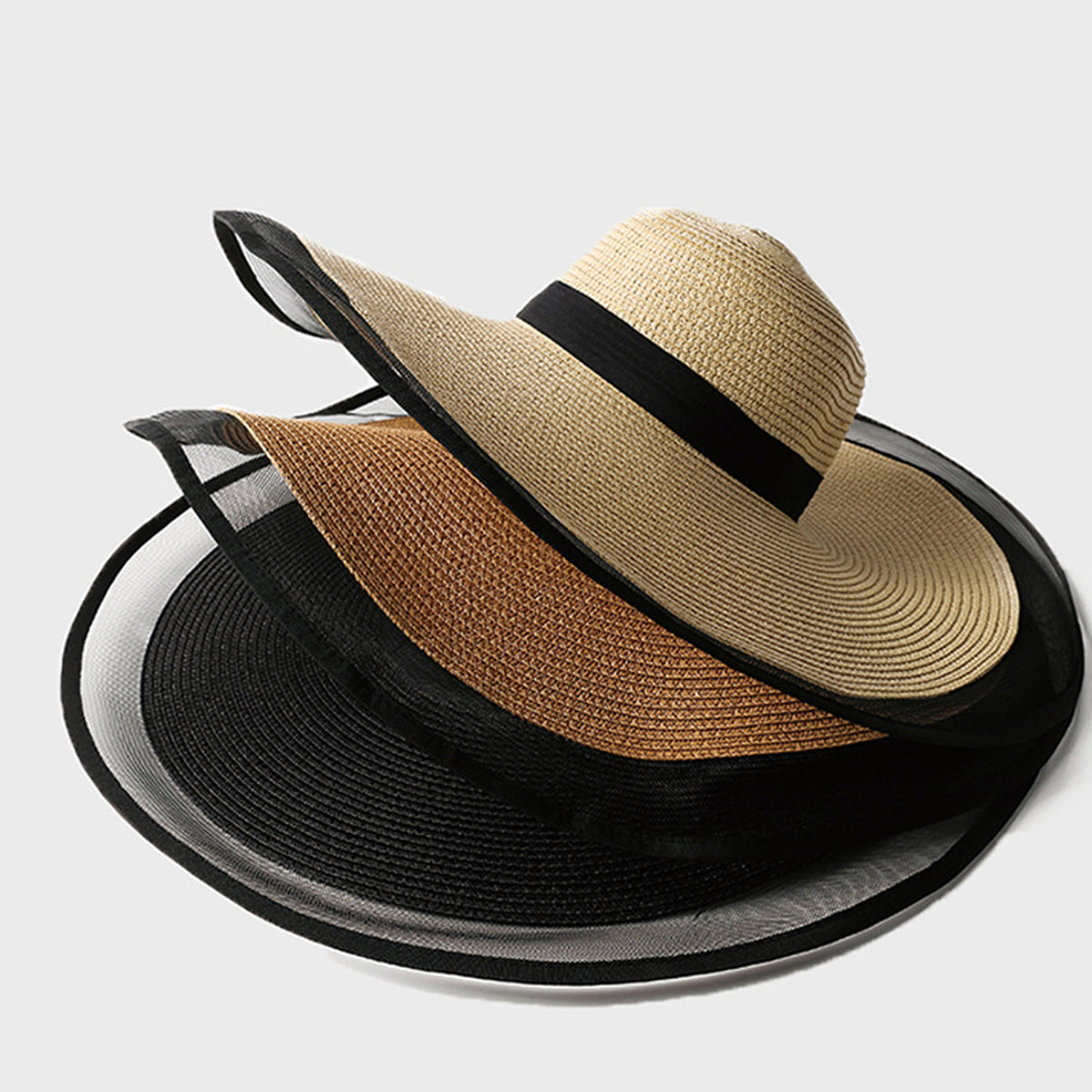 Women's Folable Floppy Hat,Wide Brim Sun Protection Straw Hat, Summer UV Protection Beach Cap