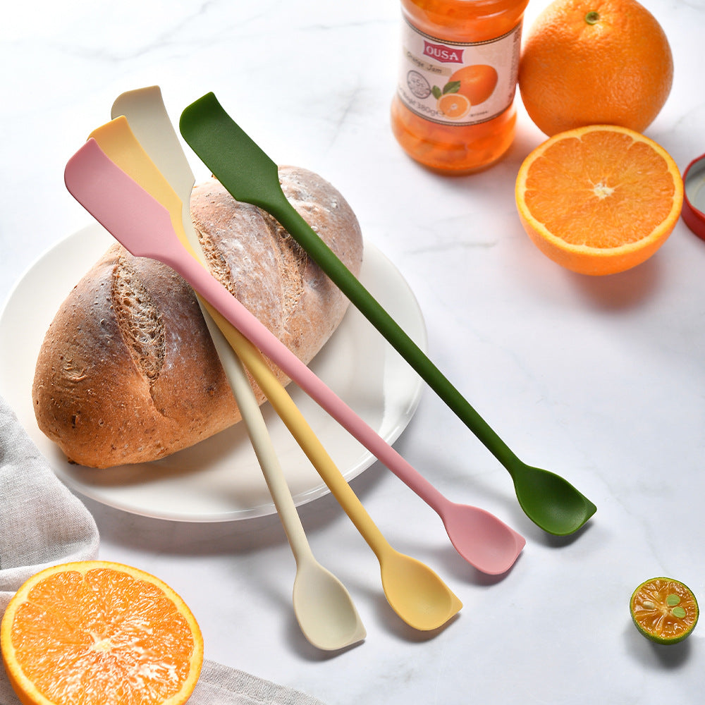 Mini Silicone Double End Jar Spatular Spoon Scraper For Scooping And Scraping