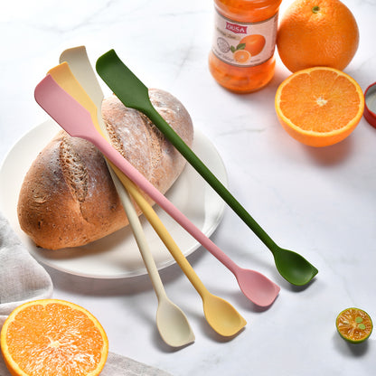 Mini Silicone Double End Jar Spatular Spoon Scraper For Scooping And Scraping
